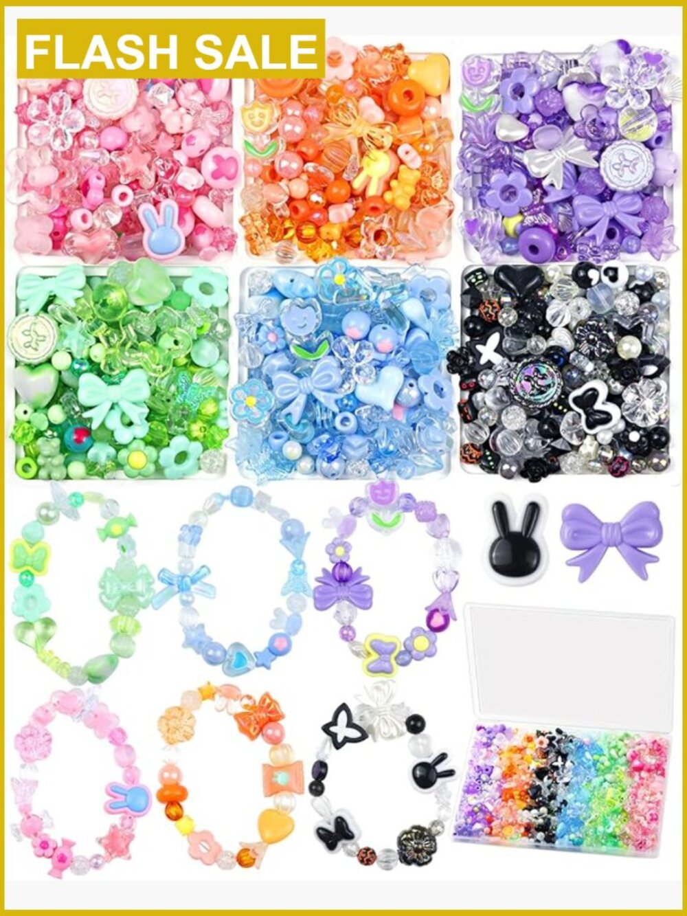 450pc Assorted Acrylic Beads for Jewelry Bracelet Making DIY Craft Set